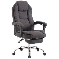 Decoshop26 Fauteuil de bureau avec repose-pieds - Gris foncé