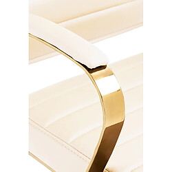 Decoshop26 Fauteuil de bureau design - Crème pas cher