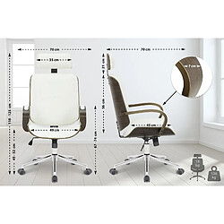 Decoshop26 Fauteuil de bureau - Blanc