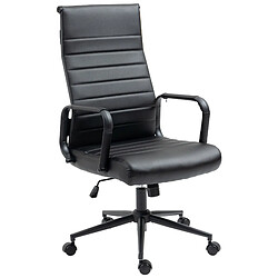 Decoshop26 Fauteuil de bureau pivotant - Noir