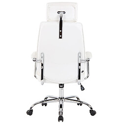 Decoshop26 fauteuil de bureau en cuir - Blanc pas cher
