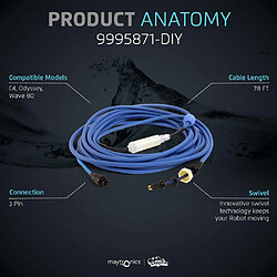 Acheter DOLPHIN BY MAYTRONICS Cable d'alimentation avec swivel diy 24m dyn 2010 pour robot dolphin wave 80 et prox1 - 9995871-DIY - DOLPHIN