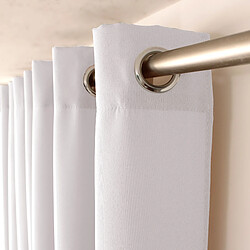 Toilinux Lot de 2 Rideaux unis avec œillets - 140 x 240 cm - Blanc
