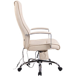 Decoshop26 Fauteuil de bureau massant - Crème
