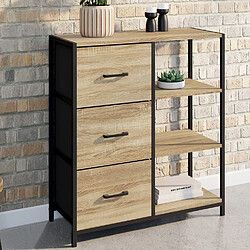 Idmarket Market Buffet UTAH 3 tiroirs 70 cm Buffet d'appoint - Design industriel - 3 tiroirs - Bois et métal - 70 x 30 x 80 cm