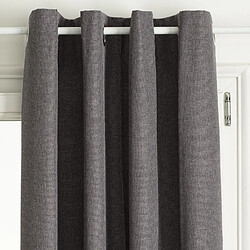 Toilinux Lot de 2 Rideaux de salon occultants - 140 x 260 cm - Gris foncé