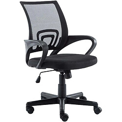 Decoshop26 Fauteuil de bureau - Noir