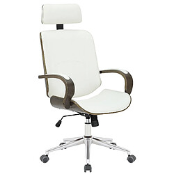 Decoshop26 Fauteuil de bureau - Blanc
