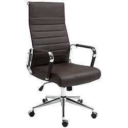 Decoshop26 Fauteuil de bureau pivotant relax - Marron