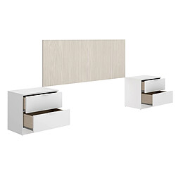 Acheter Pegane Tête de lit avec chevets - Blanc