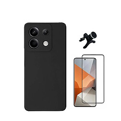NIS Redmi Note 13 Pro 4G Kit Film Verre - Noir Kit protection complet - Verre trempé 5D - Couverture en silicone liquide - Support magnétique