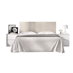 Pegane Tête de lit avec chevets - Blanc pas cher