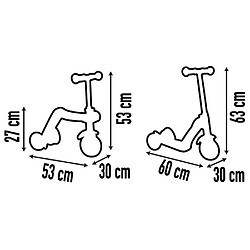 SMOBY - Draisienne transformable en patinette - 3 roues - pour bébé de 18 mois a 4 ans pas cher