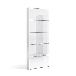 Avis Mes Meuble à chaussures 5 abattants - Blanc