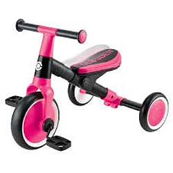 Globber Tricycle Learning Trike 2 En 1 - Fushia/Noir