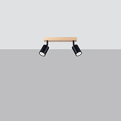 Sollux Spot Double Bois/Noir 2 GU10