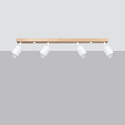 Sollux Verdo Spots de Plafond Bar Bois - Blanc 4x GU10
