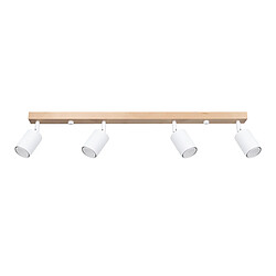 Sollux Verdo Spots de Plafond Bar Bois - Blanc 4x GU10