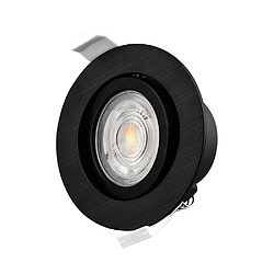 BRAYTRON Spot LED encastrable 3en1 rond noir 7W IP20