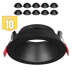 BRAYTRON Beta B rond noir/noir Lot de 10 supports de spots - Aluminium - GU10/MR16 - Rond - IP20