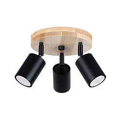 Sollux Verdo - Spot de Plafond Scandinave - Bois/Noir