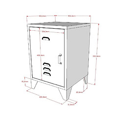 Vipack Lit BRONXX métal 90x200 cm Bleu pas cher