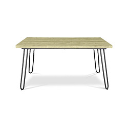 ICONIK INTERIOR Table à manger rectangulaire - Style industriel - Bois et métal - 150cm - Hairpin Bois naturel