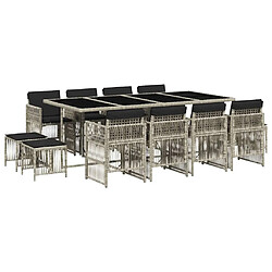 vidaXL Ensemble 13 pcs - Gris clair
