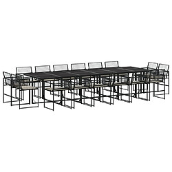 VIDAXL Ensemble 17 pcs noir résine tressée