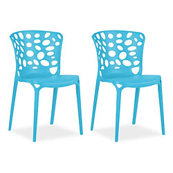 Homestyle4u Lot de 2 chaises de jardin - Bleu