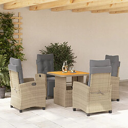 VidaXL Ensemble à manger de jardin 5 pcs - Beige