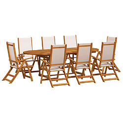 vidaXL Ensemble 9pcs - Bois d'Acacia