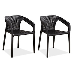 Homestyle4u Chaises de jardin - Noir