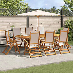 vidaXL Ensemble 9pcs - Bois d'Acacia