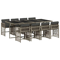 vidaXL Ensemble 9 pcs - Gris