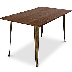 ICONIK INTERIOR Table à manger rectangulaire - Industrielle - Bois - Tawny Bronze métallisé