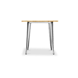 ICONIK INTERIOR Table à manger carrée industrielle - Bois et métal - Stylix Bronze métallisé