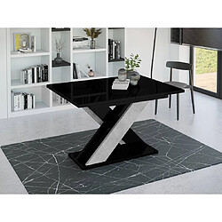 Bestmobilier Table à manger extensible - Noir et gris