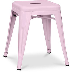 ICONIK INTERIOR Tabouret Design Industriel - 45cm - Nouvelle Édition - Stylix Rose pâle