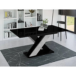 Bestmobilier Table à manger extensible - Noir et gris