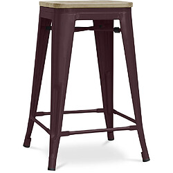 ICONIK INTERIOR Tabouret de bar design industriel - bois et acier - 61cm - Stylix Bronze