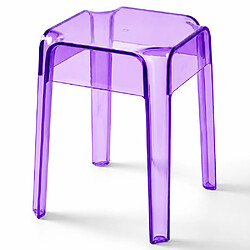 ICONIK INTERIOR Tabouret Bas Transparent - 47cm - Victoria Queen Mauve Tabouret de bar design - transparent - acrylique