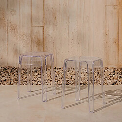 Acheter ICONIK INTERIOR Tabouret Bas Transparent - 47cm - Victoria Queen Mauve