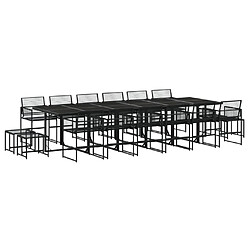 vidaXL Ensemble à manger de jardin 17 pcs noir