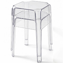 ICONIK INTERIOR Tabouret Bas Transparent - 47cm - Victoria Queen Mauve pas cher