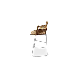 ICONIK INTERIOR Tabouret Design Boho Bali en Rotin - 75cm - Tale Noir pas cher