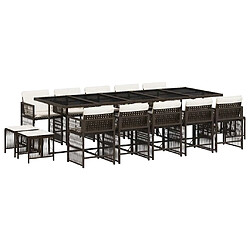 vidaXL Ensemble à manger de jardin - Marron