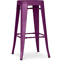 ICONIK INTERIOR Tabouret de bar - Design industriel - 76cm - Nouvelle édition- Stylix Violet