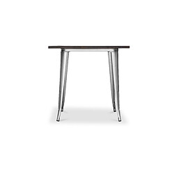 ICONIK INTERIOR Table à manger carrée - Design industriel - Bois et métal - Stylix Acier