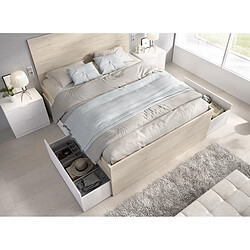 Acheter Pegane Ensemble tête de lit + 2 chevets - Blanc et chêne